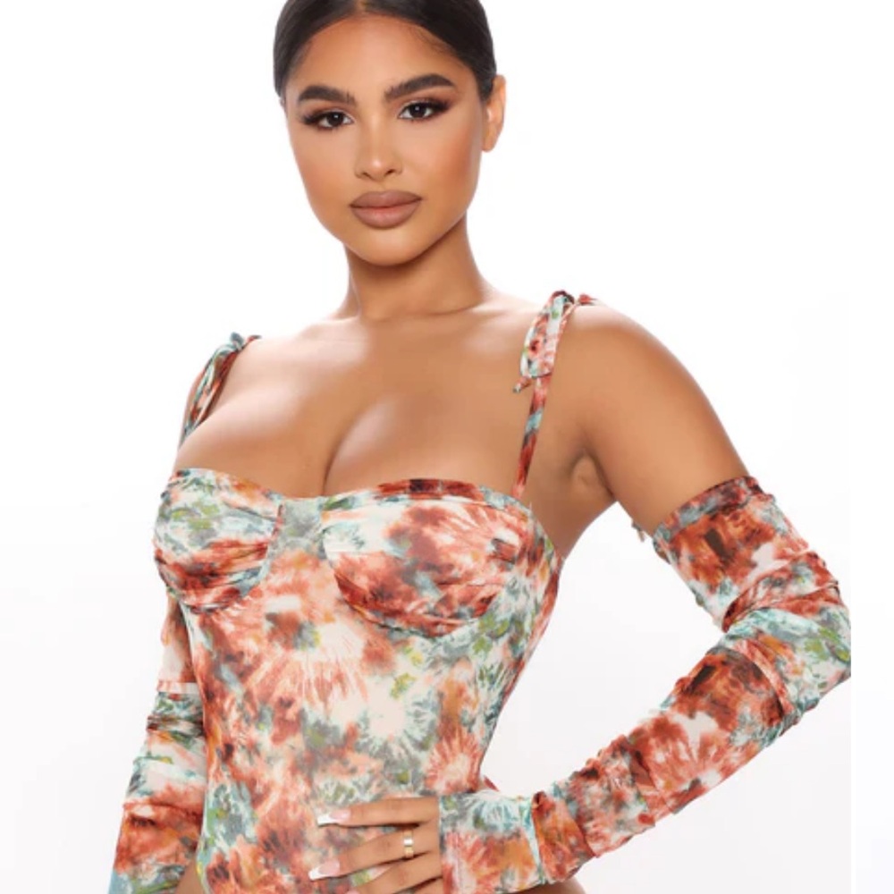 I Wear It On My Sleeve Glam Tie Dye Bodysuit